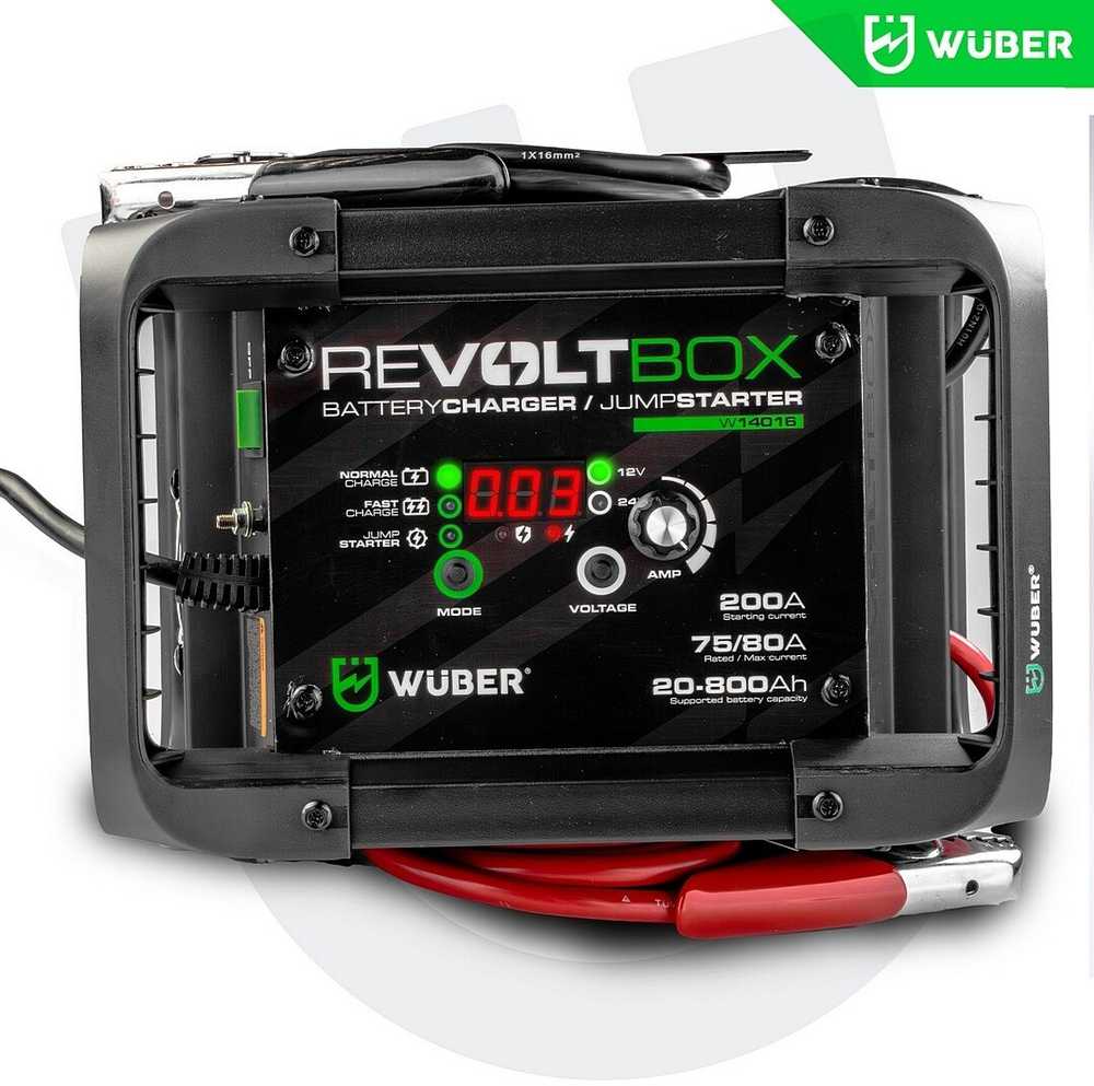 Automatinis akumuliatoriaus įkroviklis su paleidimo funkcija Wuber W14016, 200A