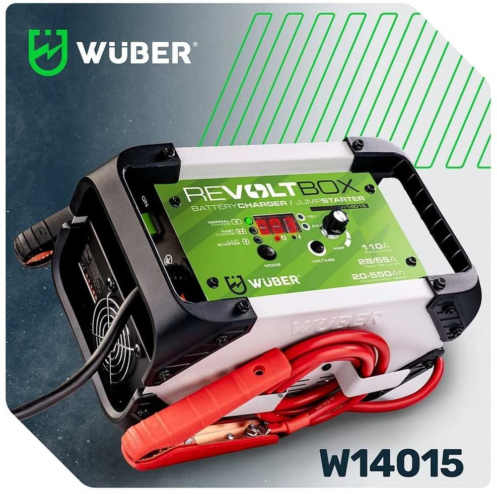 Automatinis akumuliatoriaus įkroviklis su paleidimo funkcija Wuber W14015, 110A