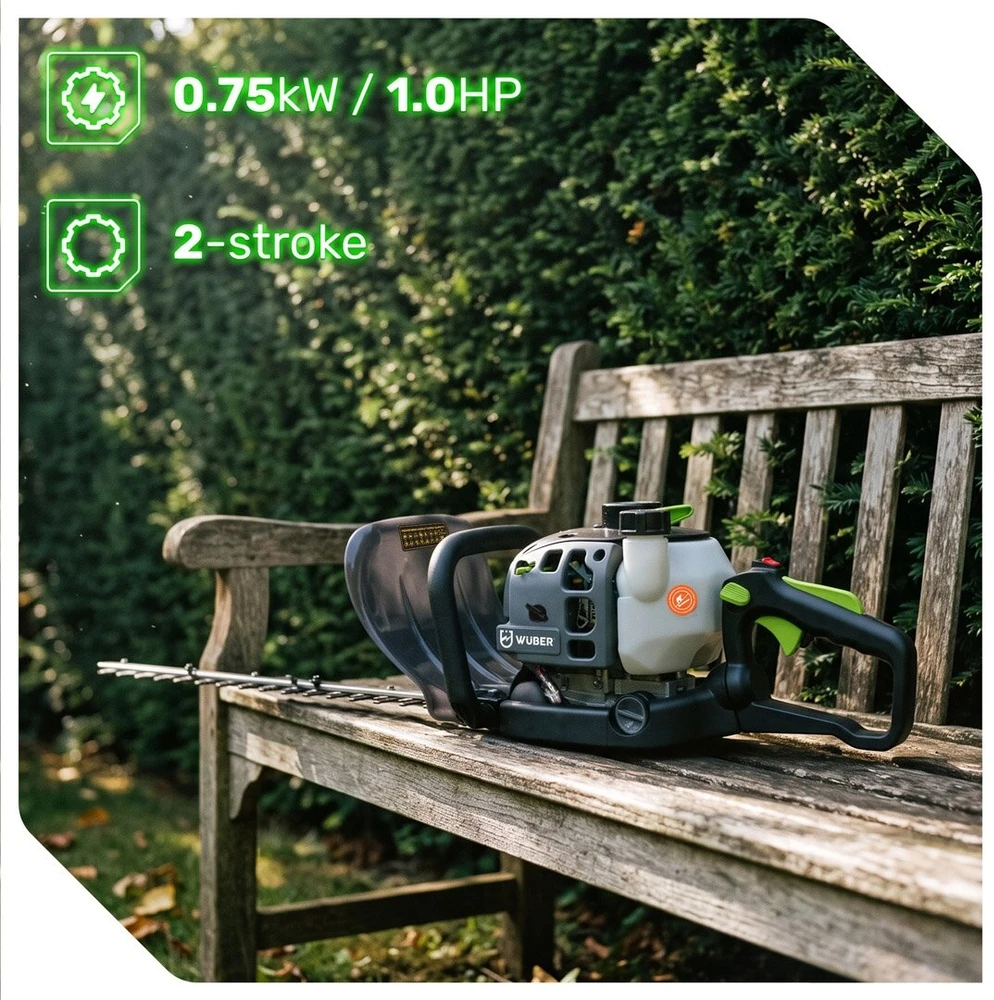 Benzininės gyvatvorių žirklės Wuber 750W