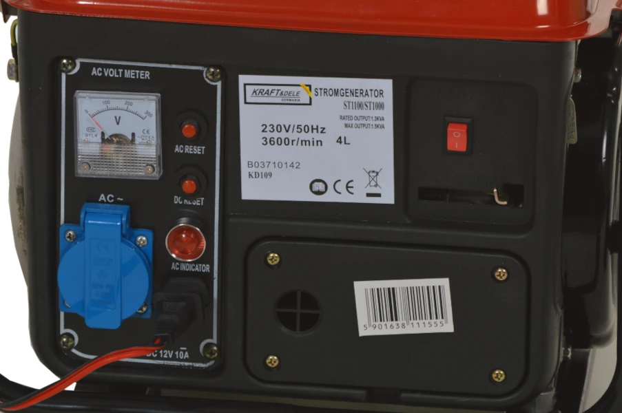 Benzininis dvitaktis elektros generatorius Kraft & Dele KD109, 1200W 12V/230V