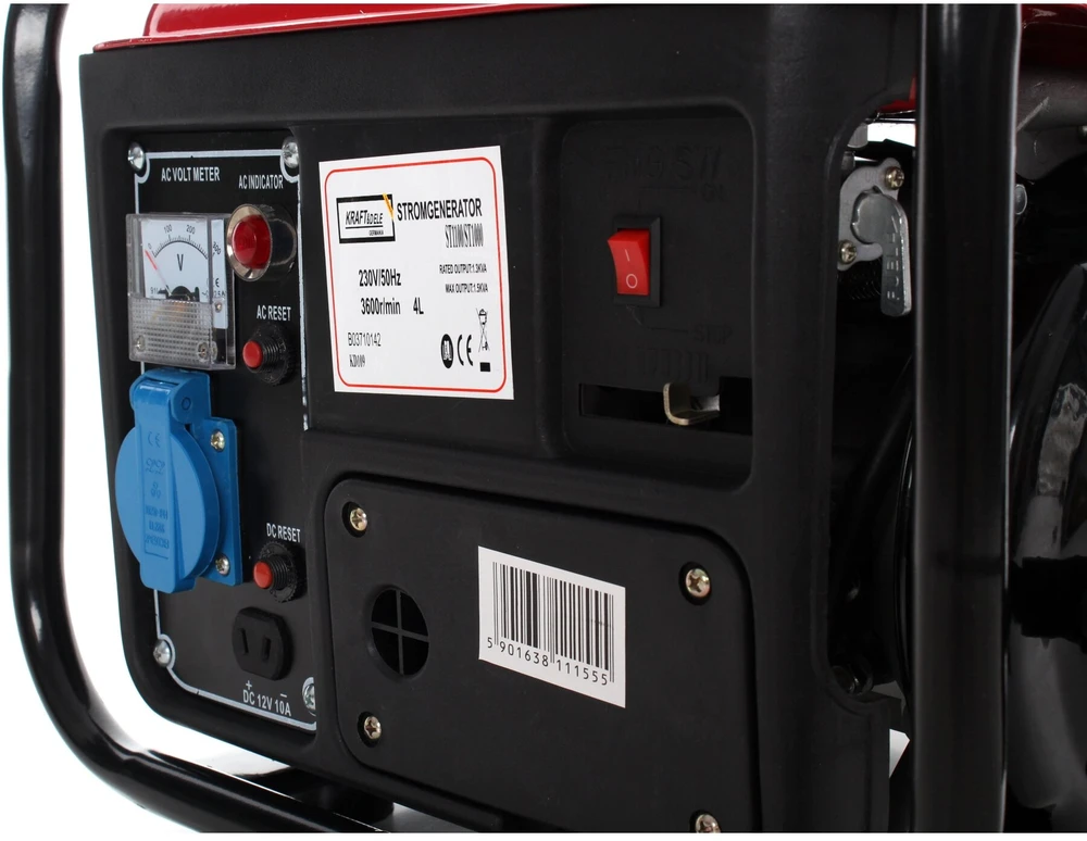 Benzininis dvitaktis elektros generatorius Kraft & Dele KD109, 1200W 12V/230V