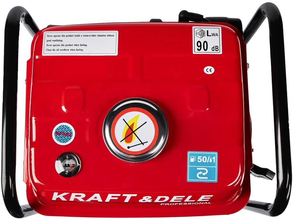 Benzininis dvitaktis elektros generatorius Kraft & Dele KD109, 1200W 12V/230V