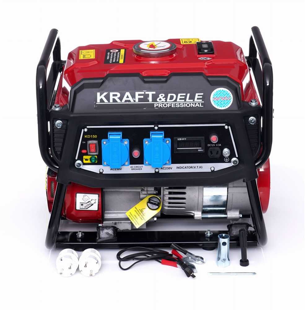 Benzininis elektros generatorius Kraft & Dele KD150, 1500W 12V/230V