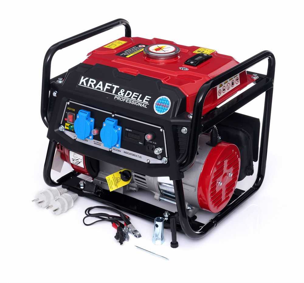 Benzininis elektros generatorius Kraft & Dele KD150, 1500W 12V/230V