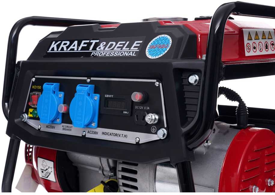 Benzininis elektros generatorius Kraft & Dele KD150, 1500W 12V/230V