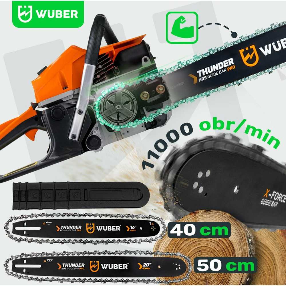 Benzininis grandininis pjūklas WUBER 16"-18" 3,8 kW/5,2AG