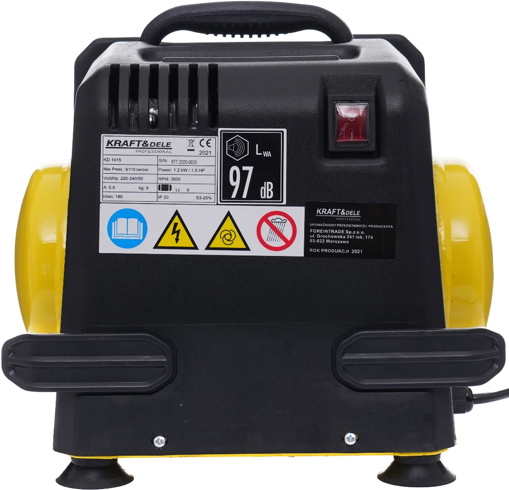 Betepalinis oro kompresorius Kraft & Dele KD1415, 6L, 8bar