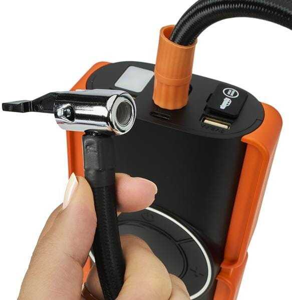 Daugiafunkcinis įkroviklis-paleidėjas su kompresoriumi ir LED žibintu Kraft & Dele KD5492, 1200A, 12 V, 10000 mAh