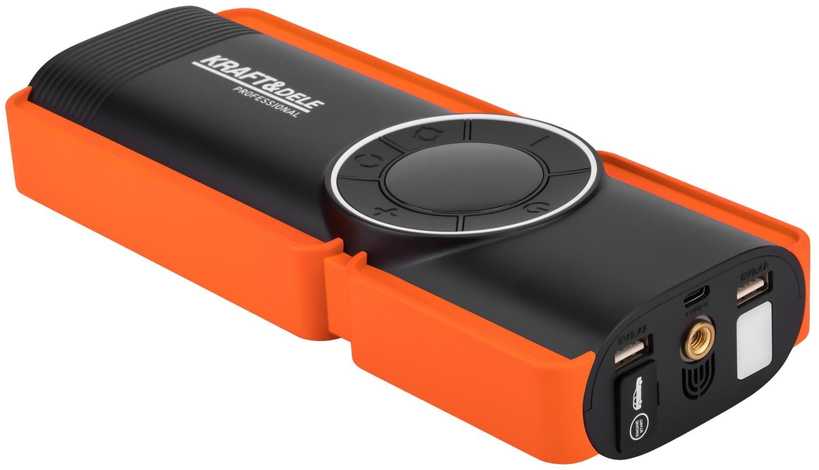 Daugiafunkcinis įkroviklis-paleidėjas su kompresoriumi ir LED žibintu Kraft & Dele KD5492, 1200A, 12 V, 10000 mAh