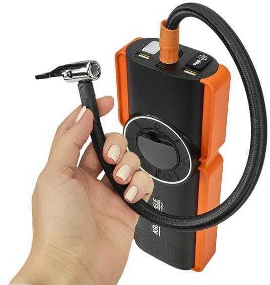 Daugiafunkcinis įkroviklis-paleidėjas su kompresoriumi ir LED žibintu Kraft & Dele KD5492, 1200A, 12 V, 10000 mAh