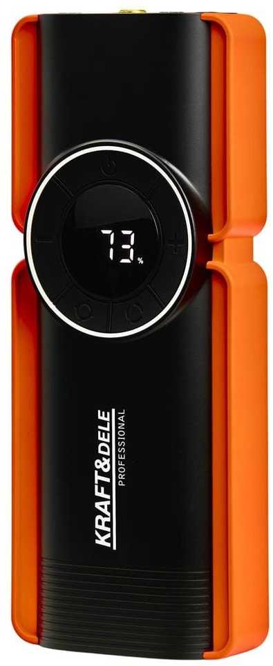 Daugiafunkcinis įkroviklis-paleidėjas su kompresoriumi ir LED žibintu Kraft & Dele KD5492, 1200A, 12 V, 10000 mAh