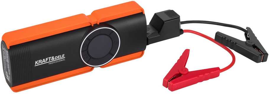 Daugiafunkcinis įkroviklis-paleidėjas su kompresoriumi ir LED žibintu Kraft & Dele KD5492, 1200A, 12 V, 10000 mAh