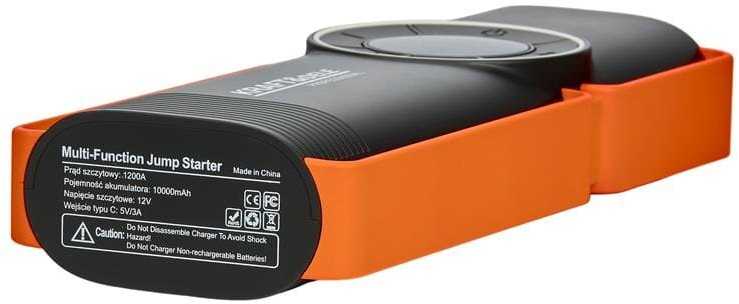 Daugiafunkcinis įkroviklis-paleidėjas su kompresoriumi ir LED žibintu Kraft & Dele KD5492, 1200A, 12 V, 10000 mAh