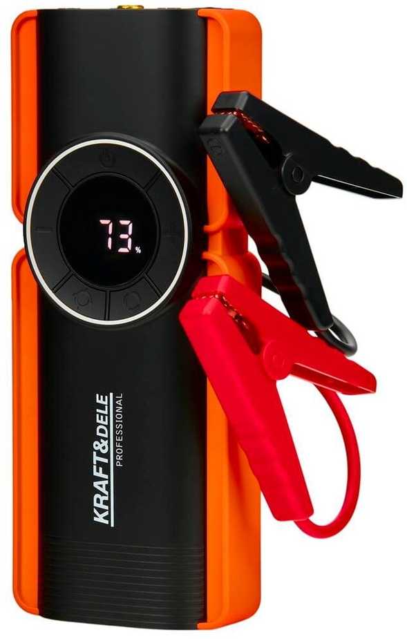 Daugiafunkcinis įkroviklis-paleidėjas su kompresoriumi ir LED žibintu Kraft & Dele KD5492, 1200A, 12 V, 10000 mAh