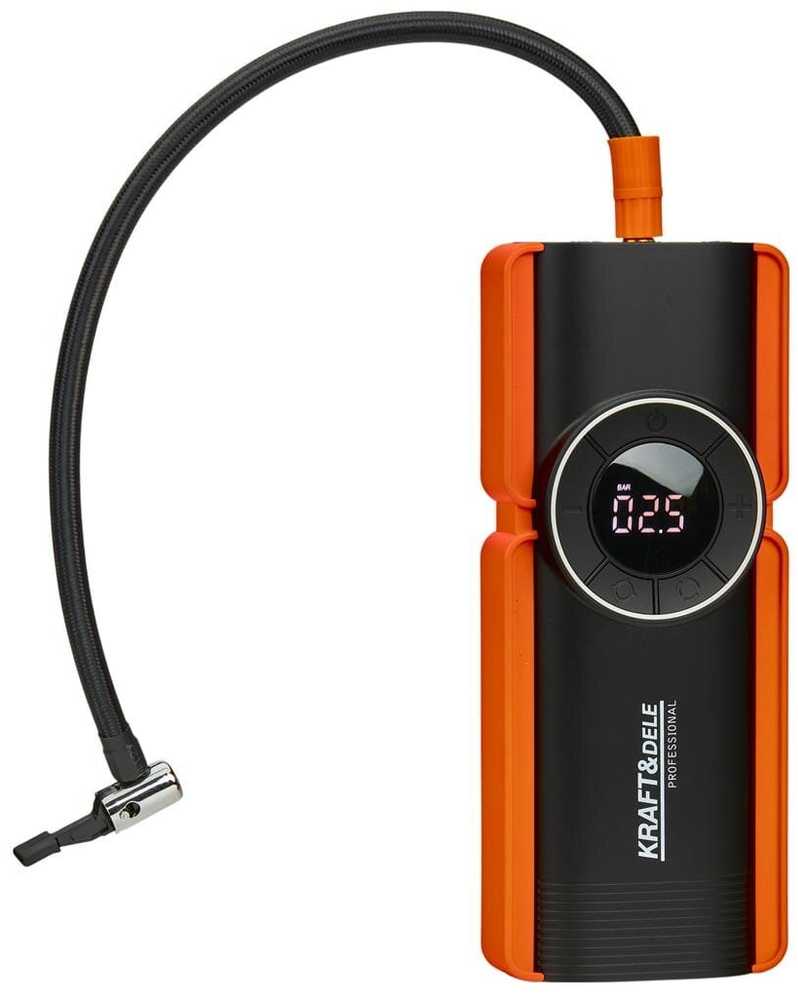 Daugiafunkcinis įkroviklis-paleidėjas su kompresoriumi ir LED žibintu Kraft & Dele KD5492, 1200A, 12 V, 10000 mAh