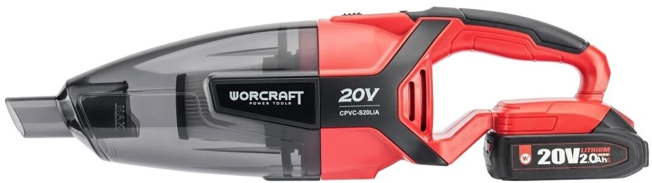 Dulkių siurblys Akumuliatorinis siurblys WORCRAFT 20V Li-ion su 4,0 Ah akumuliatoriumi