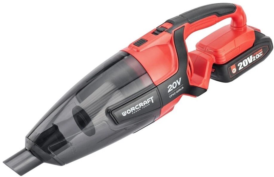 Dulkių siurblys Akumuliatorinis siurblys WORCRAFT 20V Li-ion su 4,0 Ah akumuliatoriumi