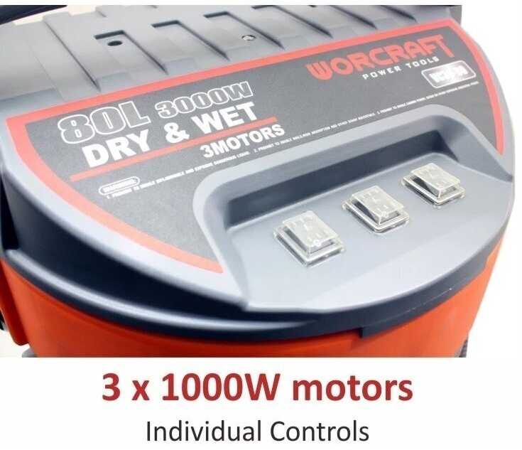 Dulkių siurblys Worcraft VC30-80 80L 3000W