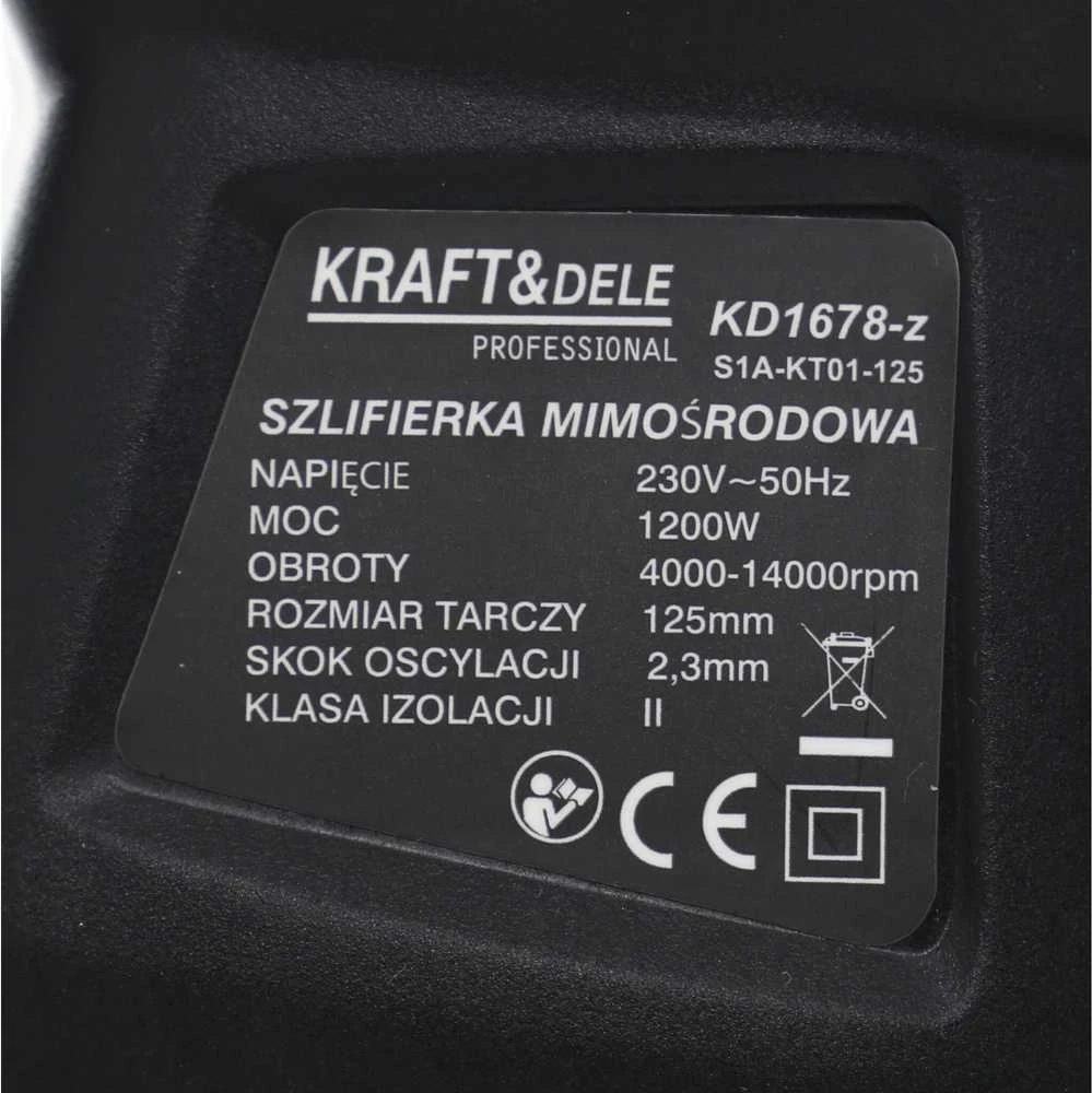 Ekscentrinis šlifuoklis Kraft & Dele KD1678-Z, 125mm, 1200W