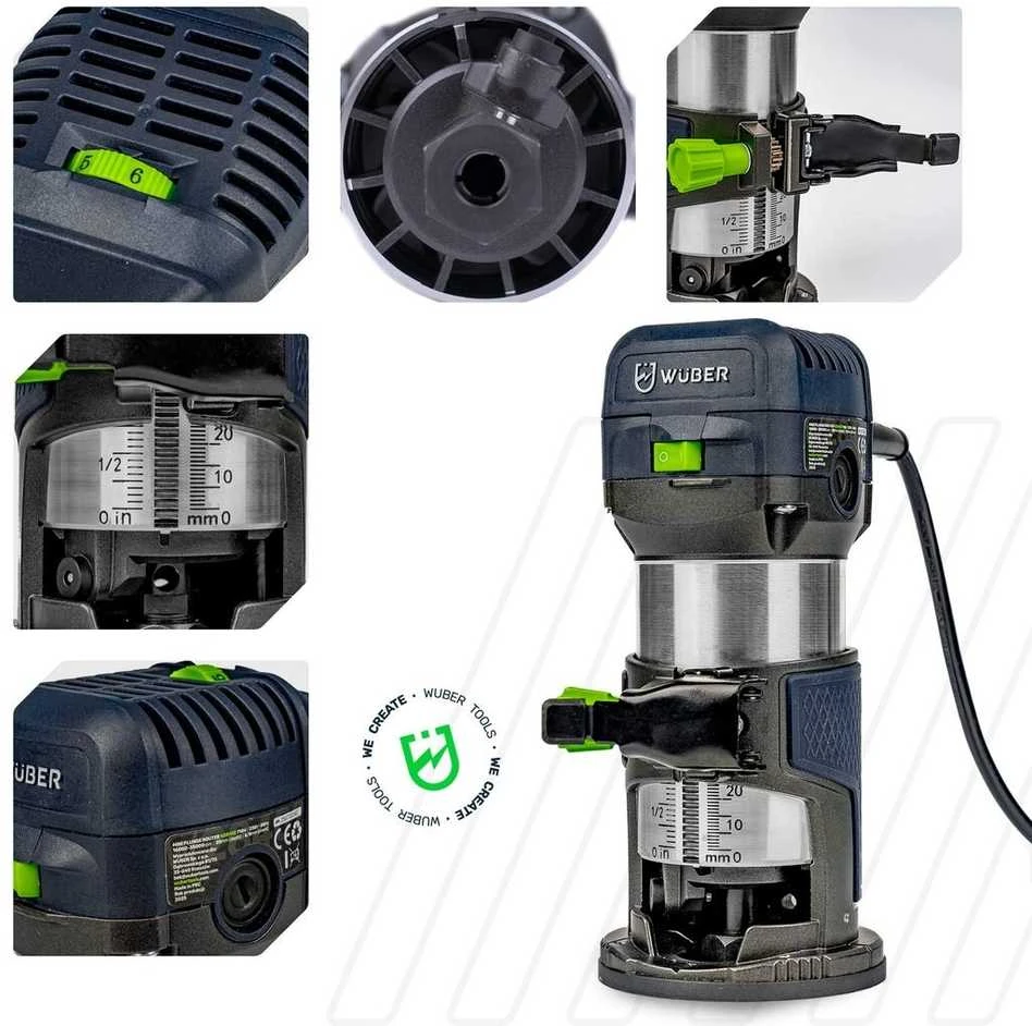 Elektrinė freza Wuber W28402 710W + 5 frezų rinkinys