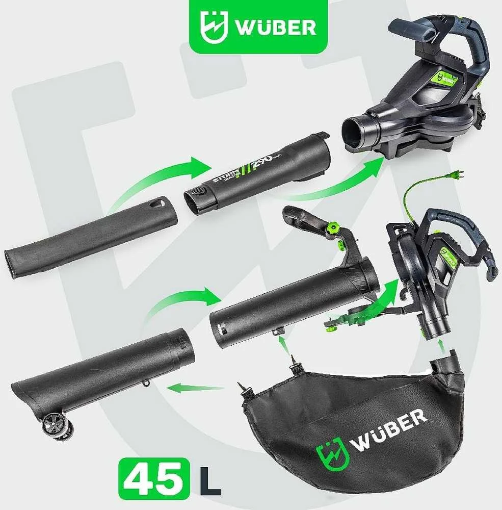 Elektrinis lapų pūstuvas/siurblys Wuber W43422, 3000 W