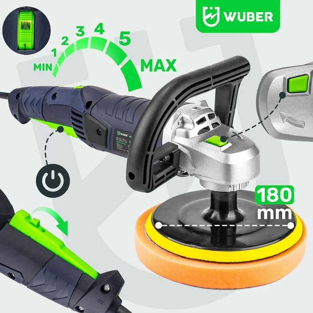 Elektrinis poliruoklis WUBER 2400W 180mm