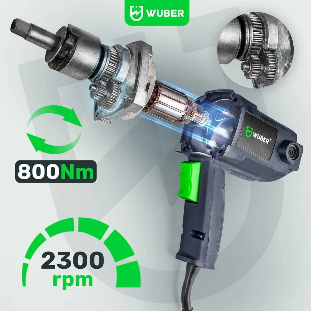 Elektrinis smūginis veržliasukis Wuber 2200W 800Nm