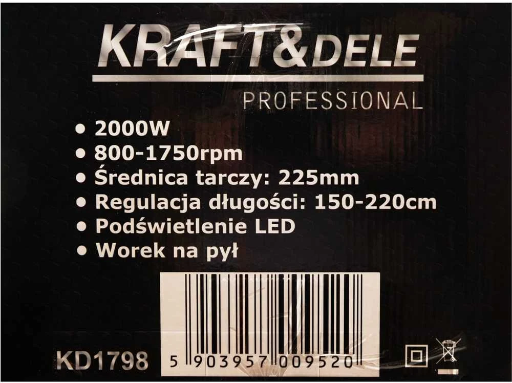 Glaisto šlifuoklis Kraft & Dele KD1798, 2200W