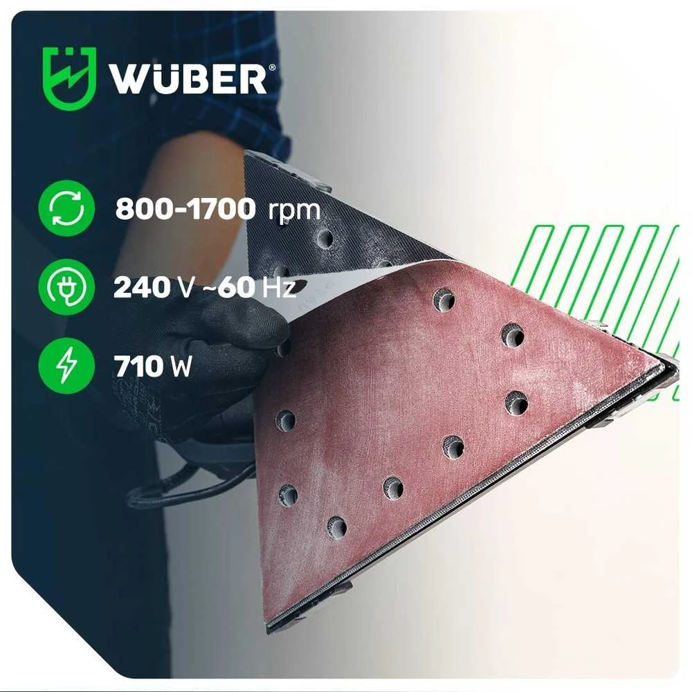 Glaisto šlifuoklis su trikampiu padu WUBER W26601