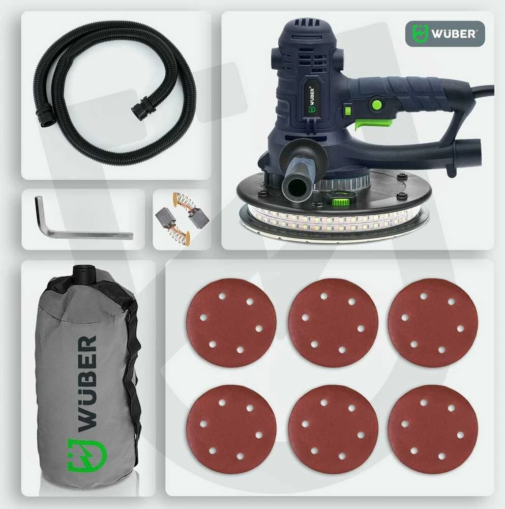 Glaisto Šlifuoklis WUBER WR-DS-1400 su DUAL LED apšvietimu