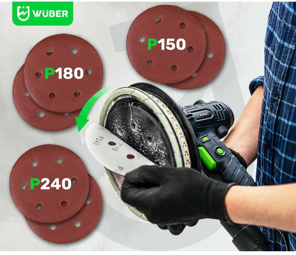 Glaisto Šlifuoklis WUBER WR-DS-1400 su DUAL LED apšvietimu
