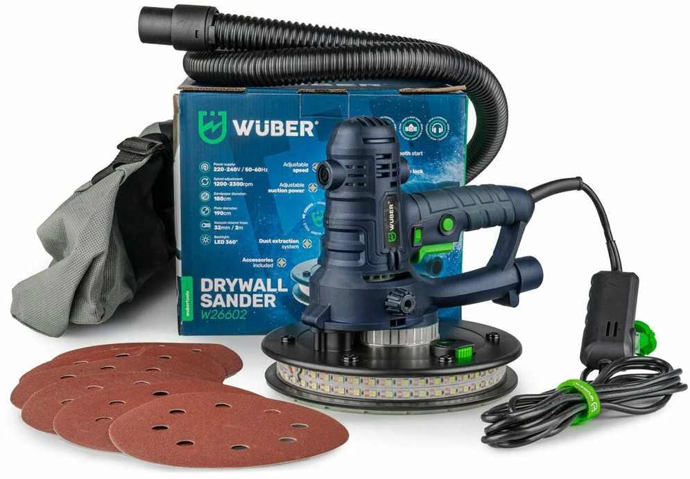 Glaisto Šlifuoklis WUBER WR-DS-1400 su DUAL LED apšvietimu