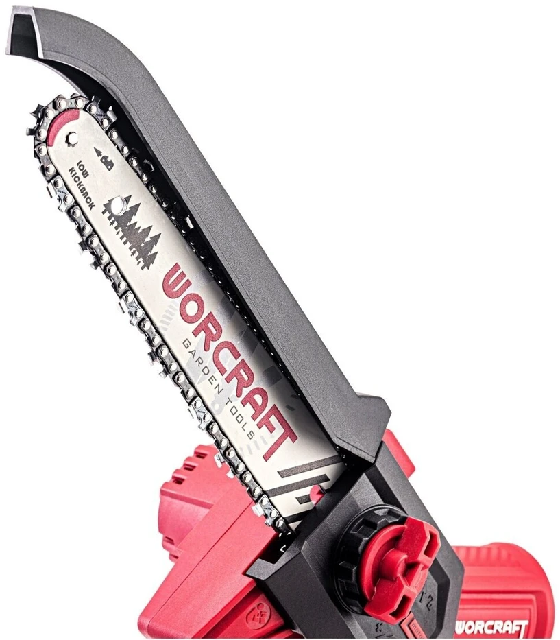 Grandininis pjūklas Akumuliatorinis grandininis mini pjūklas WORCRAFT 8" 20V LI-ION 2x2.0Ah