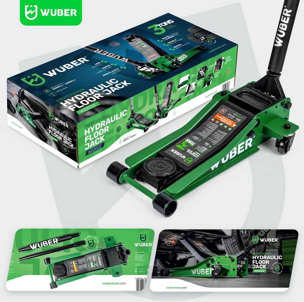 Hidraulinis žemo profilio domkratas Wuber W22022 85-430mm, 3t