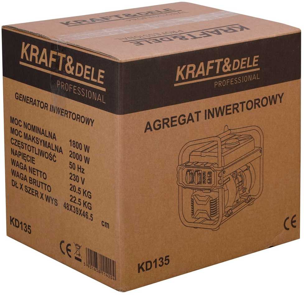 Inverterinis elektros generatorius Kraft & Dele KD135, 2,5 kW