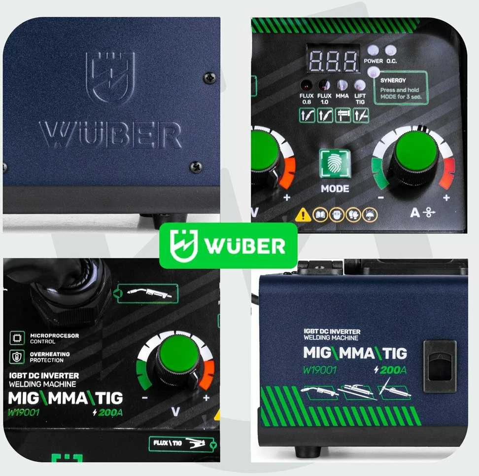 Inverterinis suvirinimo pusautomatis Wuber MIG FLUX MMA TIG