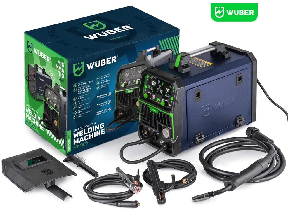 Inverterinis suvirinimo pusautomatis Wuber W19005 MIG FLUX MMA TIG