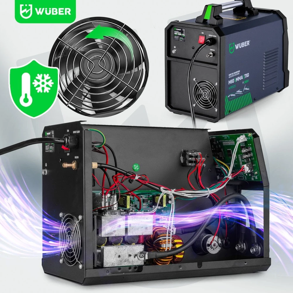 Inverterinis suvirinimo pusautomatis Wuber W19005 MIG FLUX MMA TIG