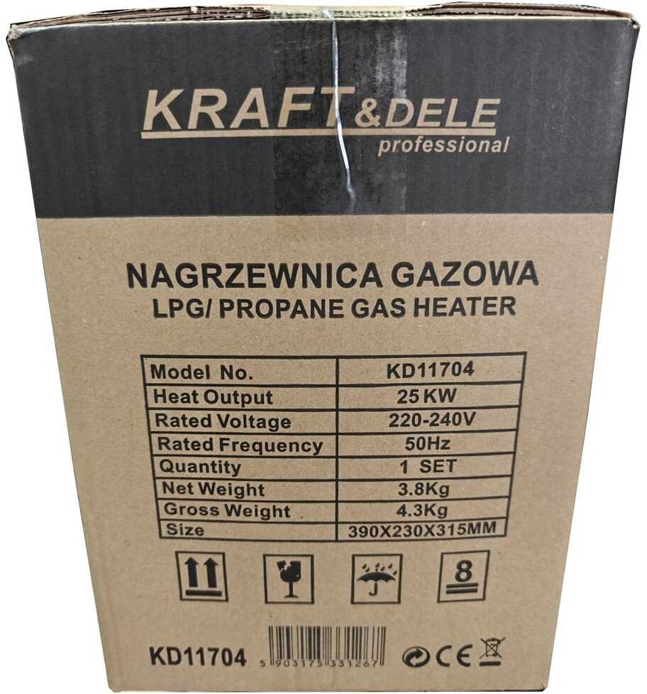 KRAFT & DELE Dujinis šildytuvas Kraft&Dele KD11704, 25kW