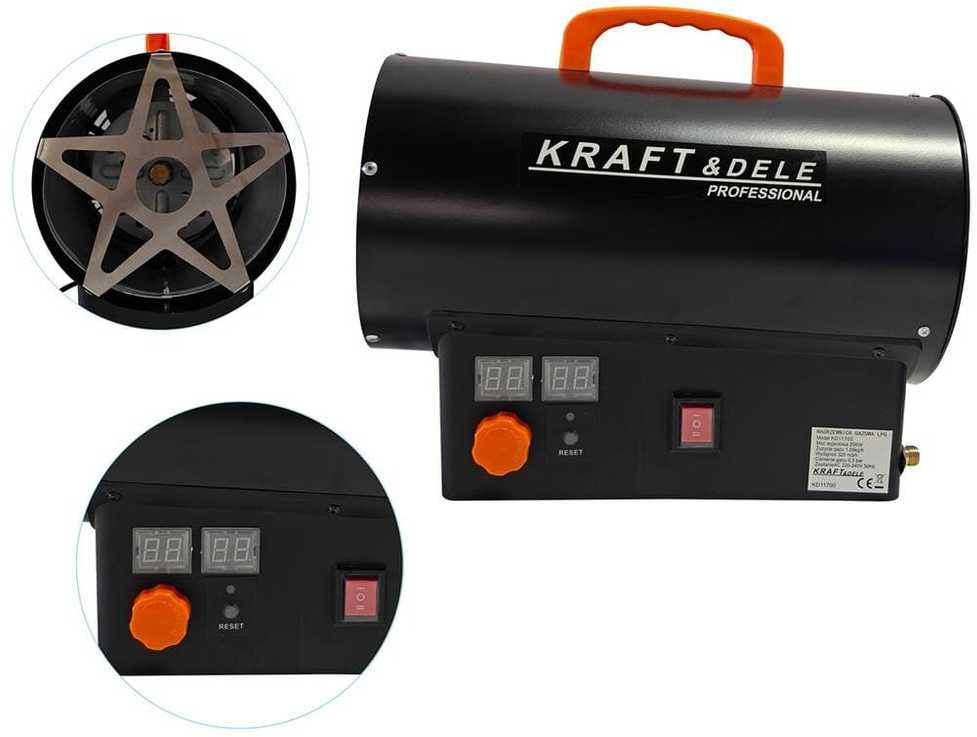KRAFT & DELE Dujinis šildytuvas Kraft&Dele KD11700, 25kW su termostatu