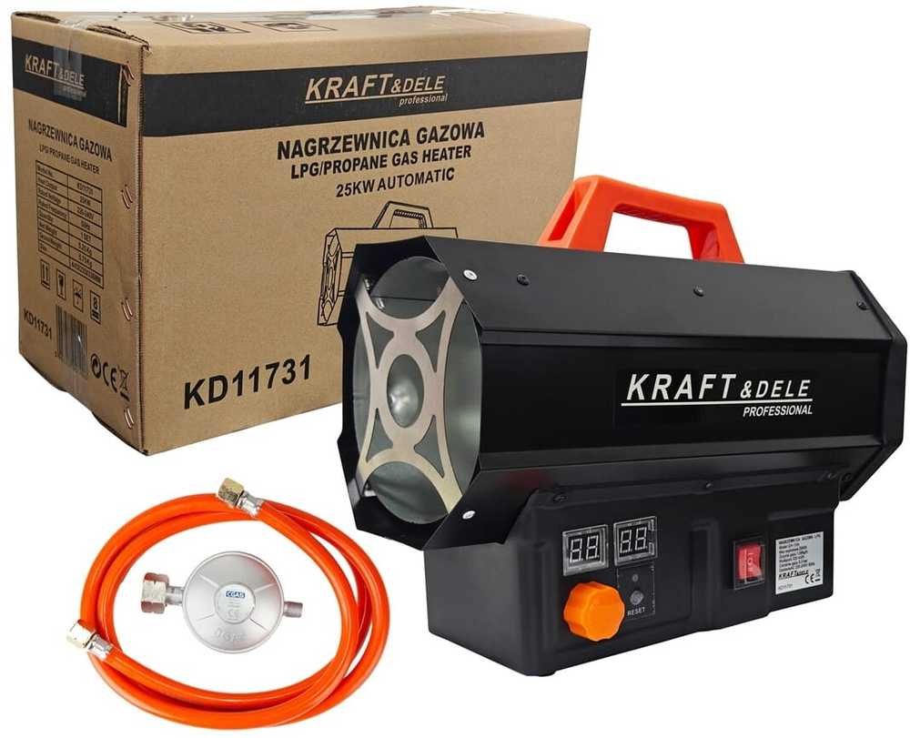 KRAFT & DELE Dujinis šildytuvas su termostatu Kraft&Dele KD1173, 25 kW