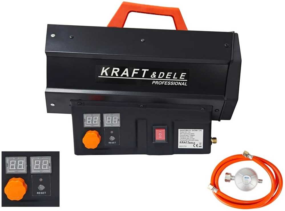 KRAFT & DELE Dujinis šildytuvas su termostatu Kraft&Dele KD1173, 25 kW