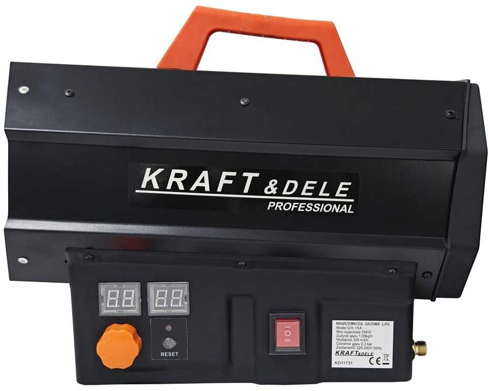 KRAFT & DELE Dujinis šildytuvas su termostatu Kraft&Dele KD1173, 25 kW