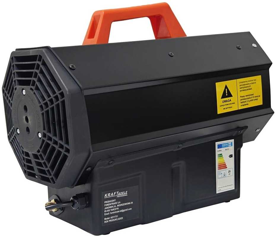 KRAFT & DELE Dujinis šildytuvas su termostatu Kraft&Dele KD1173, 25 kW