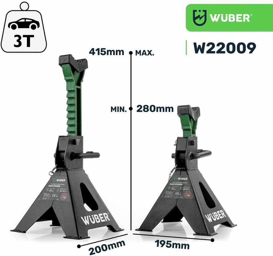Pastatomas domkratas Wuber 3t 2vnt.