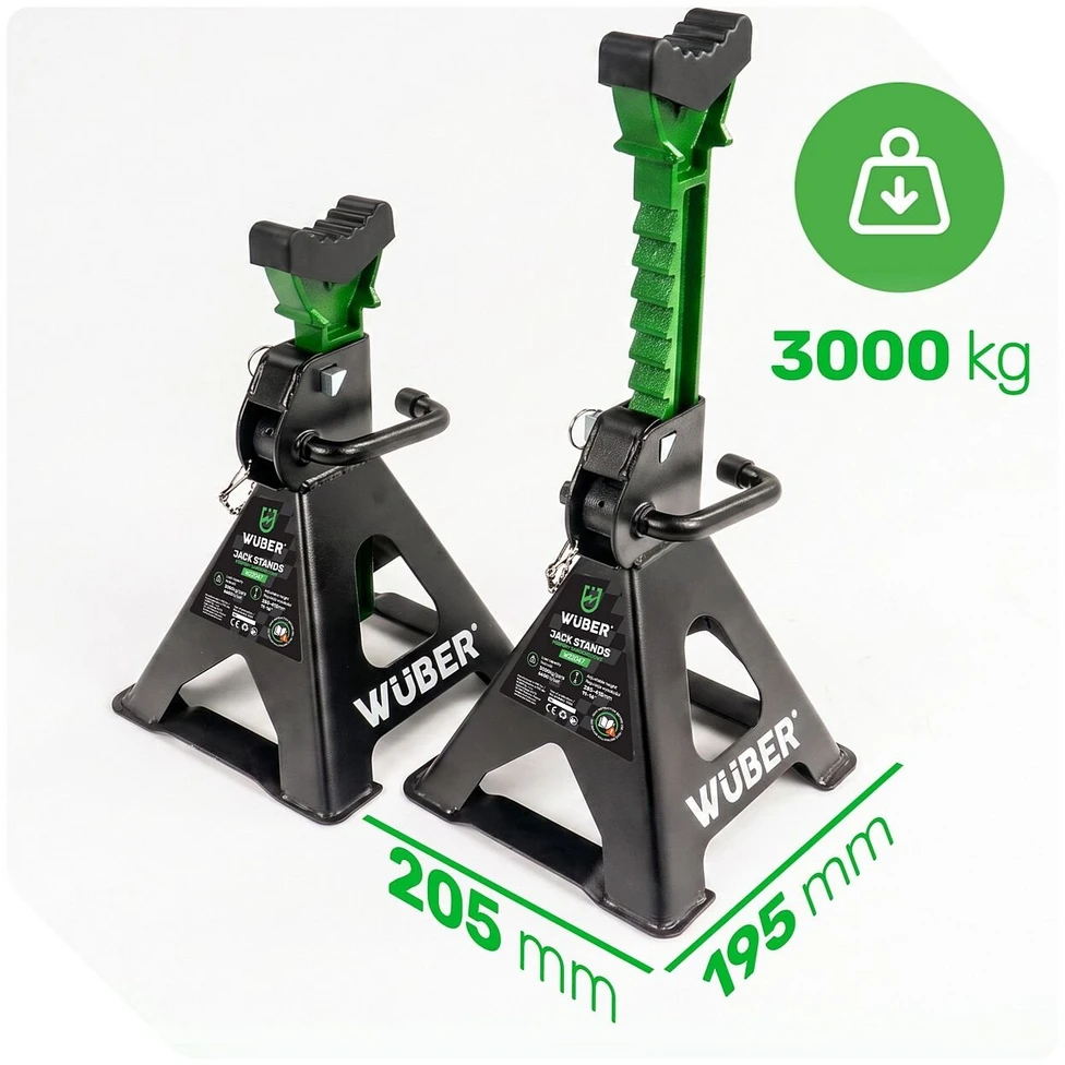 Pastatomas domkratas Wuber W22047, 3t, 285-415mm, 2 vnt.