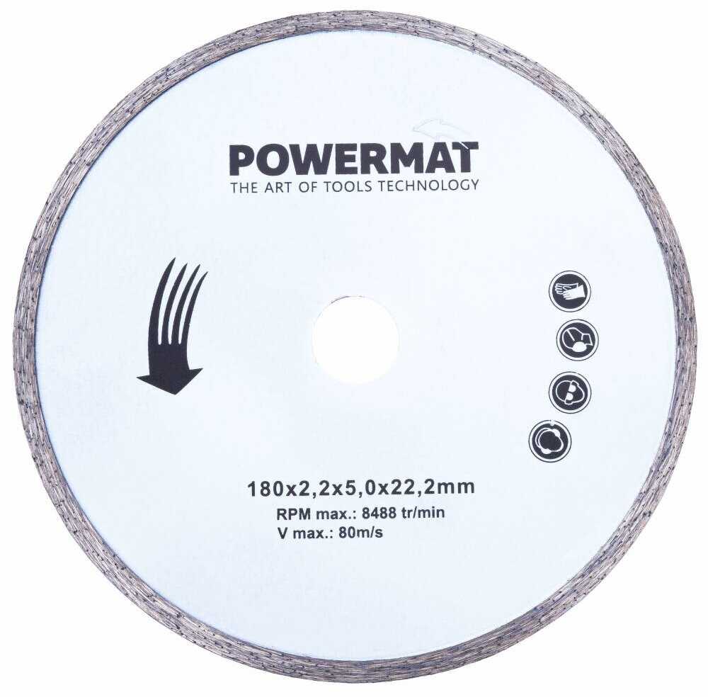 Plytelių pjovimo staklės POWERMAT 1800W, 180X22,2mm