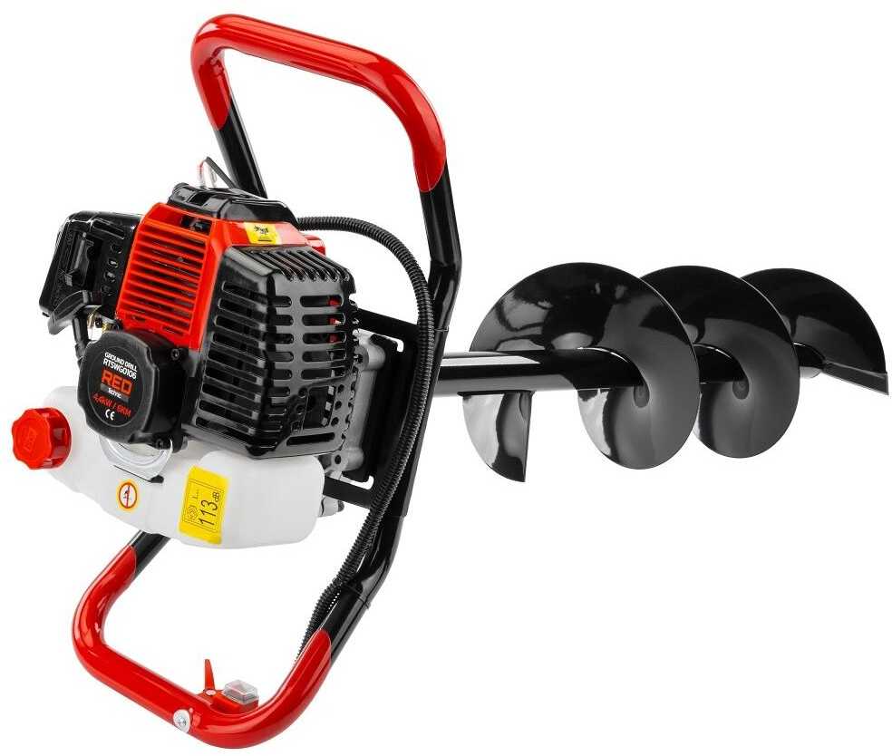 Red Technic Raudona Technic Benzinins žemės grąžtas Raudona Technic RTSWG0106 su 3 grąžtais ir prailgintuvu
