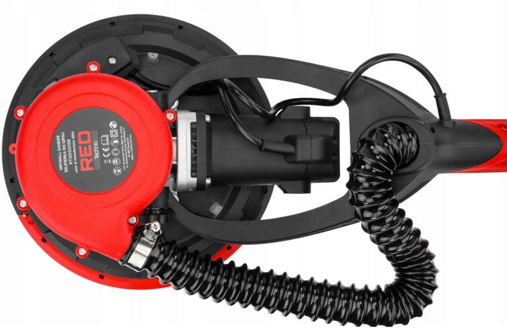 Red Technic Gipso šlifuoklis sienoms ir luboms, 2000W, su LED šviesa, teleskopine rankena, dulkių ištraukimu, gipso kartono šlifavimo mašina