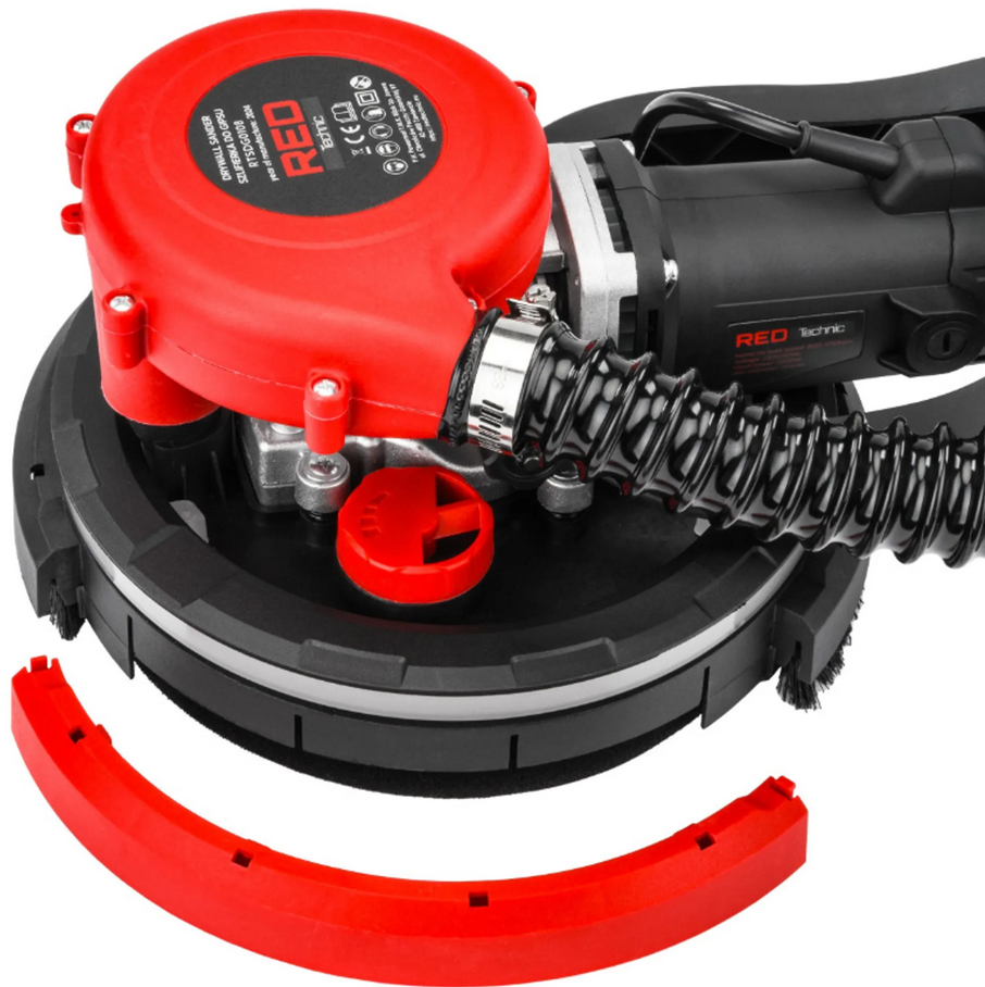 Red Technic Gipso šlifuoklis sienoms ir luboms, 2000W, su LED šviesa, teleskopine rankena, dulkių ištraukimu, gipso kartono šlifavimo mašina